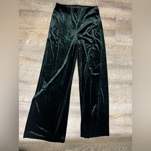 Zara High Waist Green Velvet Pants